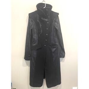 PUNK RAVE Gothic Vampire Heavy Metal Black Jacket Coat Sz XL